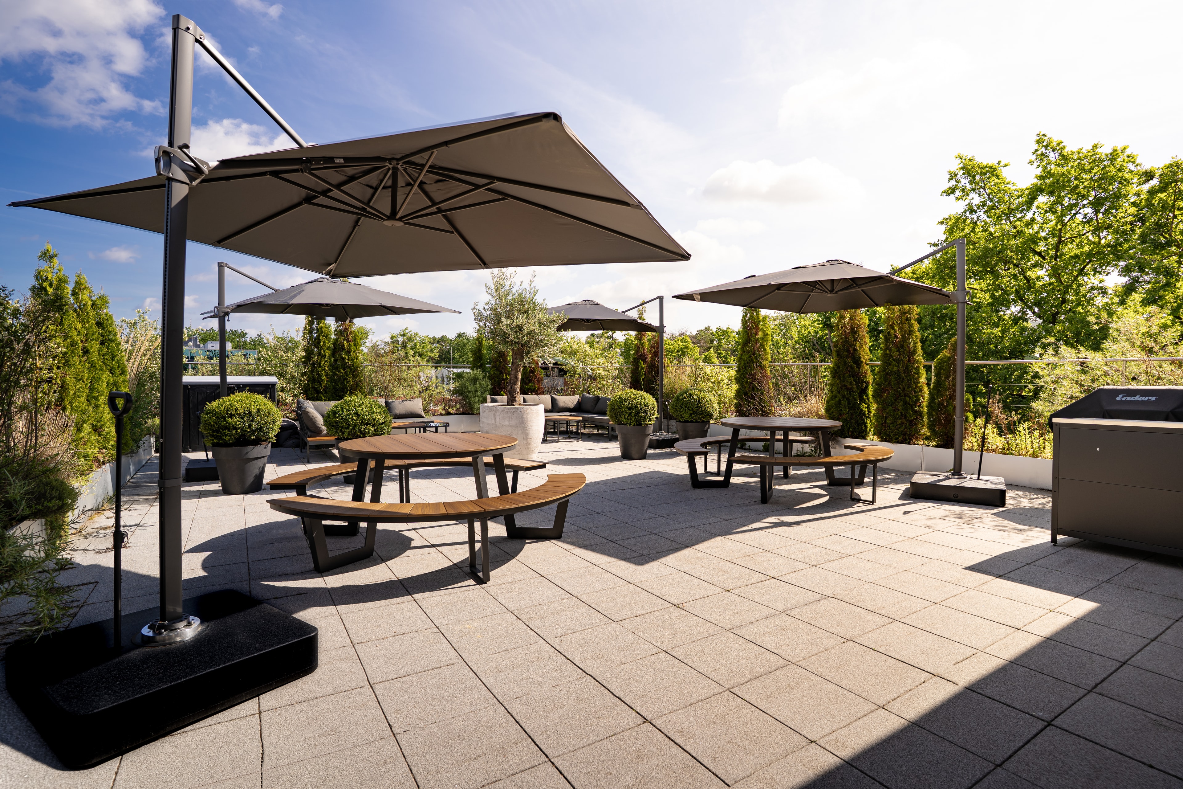 Die sonnige Dachterrasse des neuen TechnikDoc-Büros in Potsdam